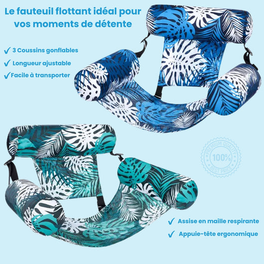 AquaZen™ Le fauteuil flottant premium qui transforme chaque baignade en un véritable moment de détente