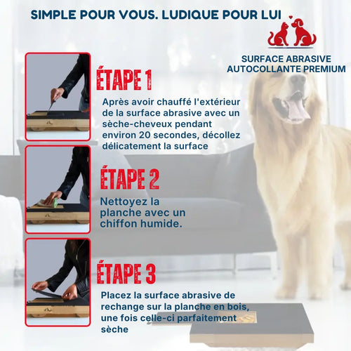 La planche qui transforme l'entretien des griffes en moment de jeu