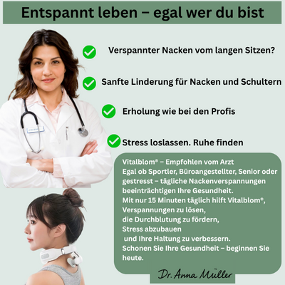 Vitalblom® Tragbarer Nackenmassagegerät